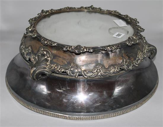 2 silver plated wedding cake bases